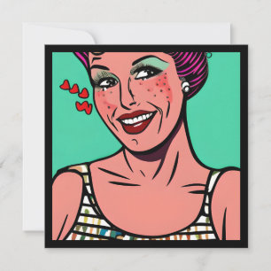 Tarjeta Te Amo xoxo Arte Pop Retro