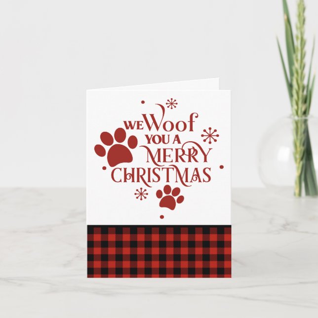 Tarjeta Te aullamos una Feliz Navidad Perro (Anverso)