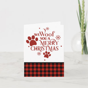 Tarjeta Te aullamos una Feliz Navidad Perro