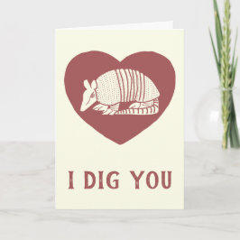 Tarjeta Te cago El día de San Valentín de Armadillo
