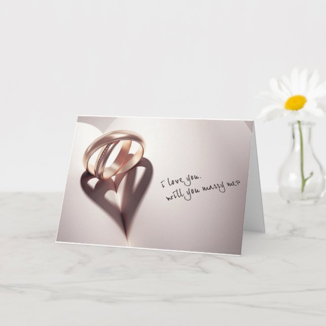 TARJETA **TE CASARÁS CON "YO" (TE AMO) CARTA (Planta pequeña)