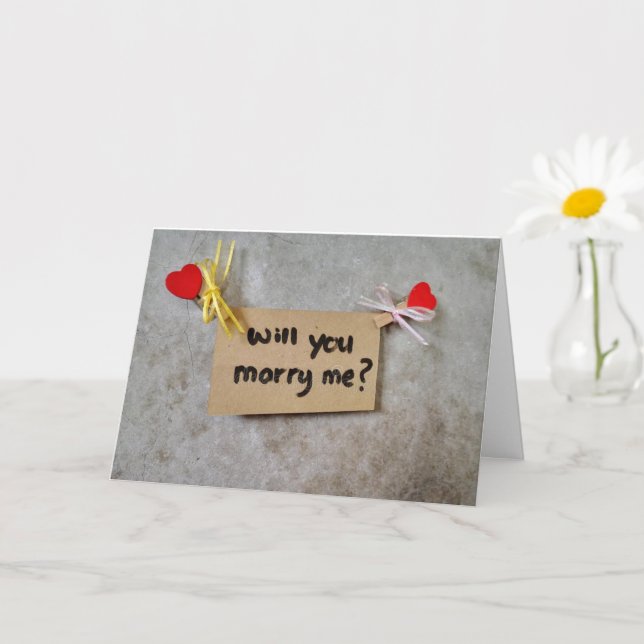TARJETA **TE CASARÁS CON "YO" (TE AMO) CARTA (Planta pequeña)