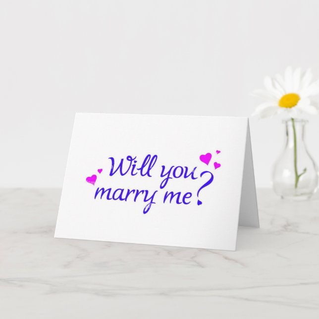 TARJETA **TE CASARÁS CON "YO" (TE AMO) CARTA (Planta pequeña)