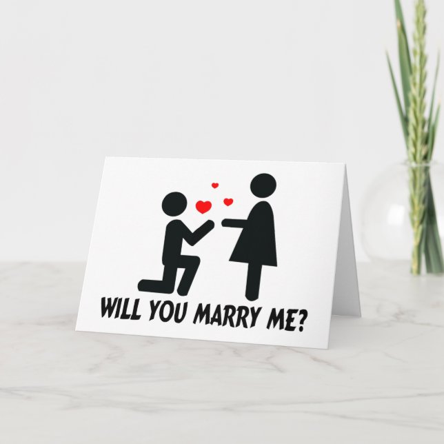 Tarjeta ¿Te Casarás Conmigo Bendito Knee Man & Woman? (Anverso)