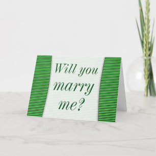 Tarjeta "¿Te casarás conmigo?" + Green Stripes