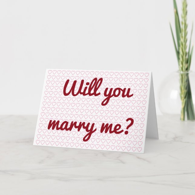Tarjeta "¿Te casarás conmigo?" + Muchas formas de corazón  (Anverso)