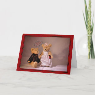 Tarjeta ¿Te casarás conmigo? Propuesta de matrimonio. oso