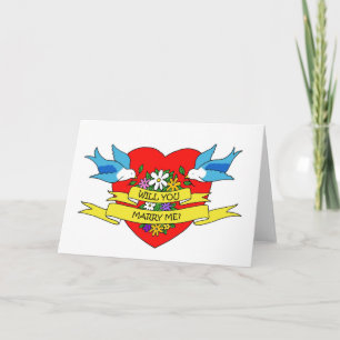 Tarjeta ¿Te Casarás Conmigo Tatuaje Romántico?
