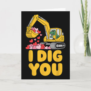 Tarjeta Te Cavo Divertido Excavadora San Valentín Hombres 
