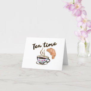Tarjeta Té con refrigerios, bolsitas de fiesta de té, tarj