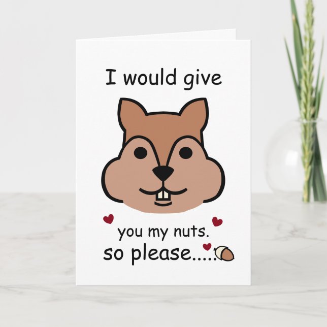 Tarjeta Te Daría Mis Nueces, El día de San Valentín Squirr (Anverso)