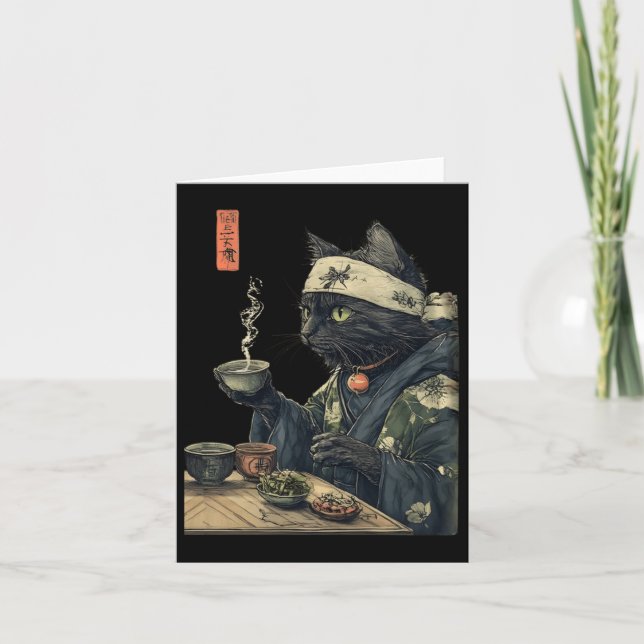 Tarjeta Té de bebida para gato Té japonés Ceremonia de art (Anverso)