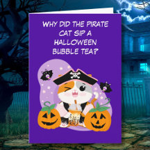Té de burbujas con gato kawaii pirata diversión de
