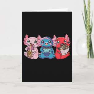 Tarjeta Té de burbujas de Axolotl Bo Gaming Gamer Ramen Ax