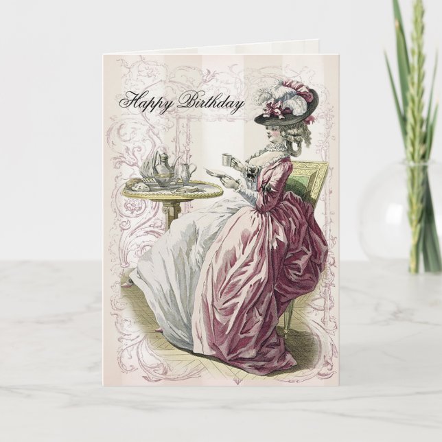 Tarjeta Té de la tarde, cumpleaños feliz, (Anverso)