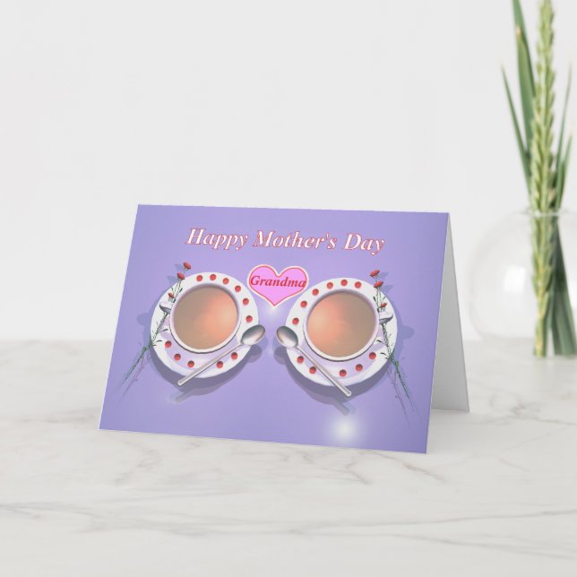 Tarjeta Té del Día de la Madre para la abuela (Anverso)