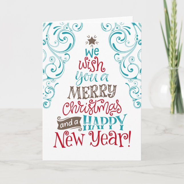 Tarjeta Te deseamos una Feliz Navidad y un Feliz Año Nuevo (Anverso)