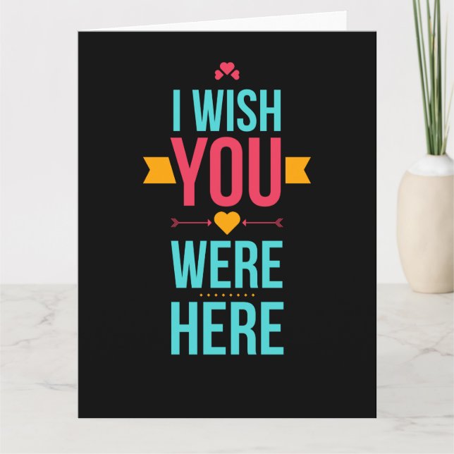 Tarjeta Te deseo aquí Corazones de amor (Anverso)