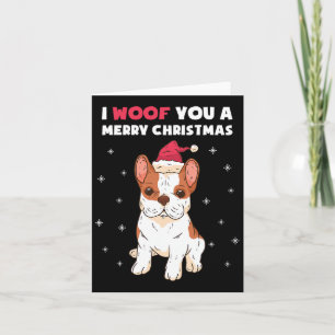 Tarjeta Te Deseo una Feliz Navidad Bulldog Francés Amor Pe