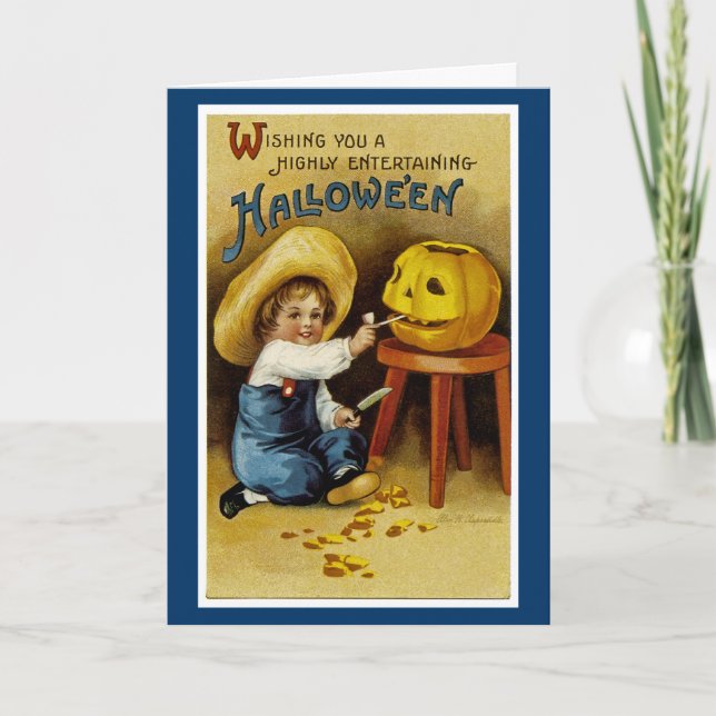 Tarjeta Te deseo una Halloween altamente entretenida (Anverso)