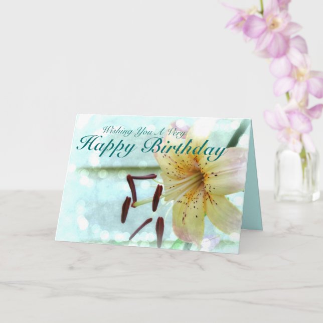 Tarjeta Te Deseo Una Muy Feliz Cumpleaños Lirio De Tigres  (Orquídea)