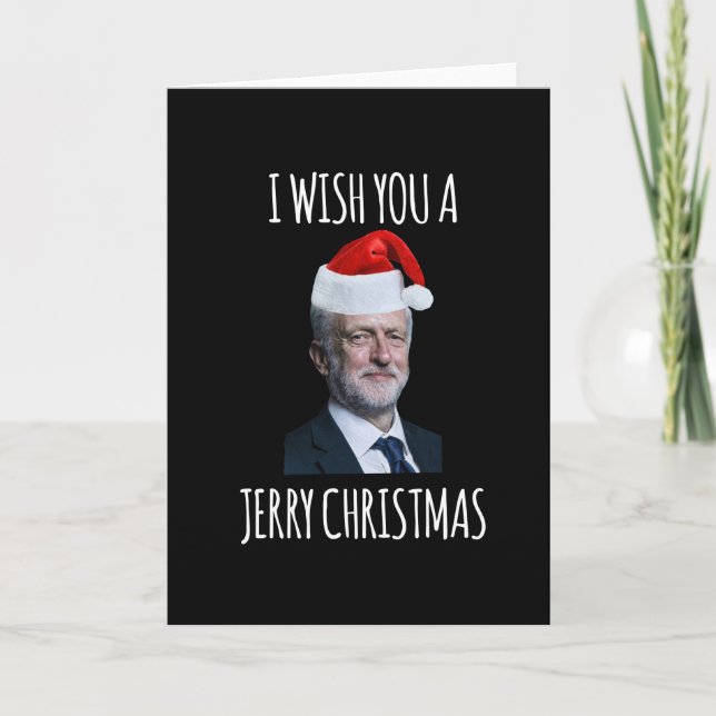 Tarjeta Te deseo una Navidad Jerry Jeremy Corbyn (Anverso)