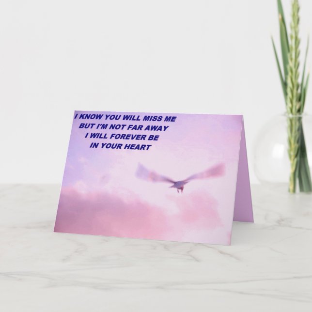 Tarjeta Te echo de menos. (Anverso)