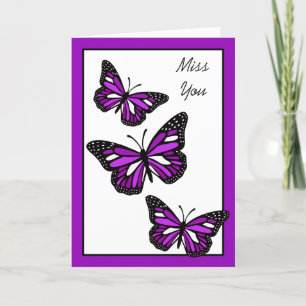 Tarjeta Te echo de menos, Bonito Butterflies Card