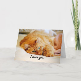 Tarjeta Te echo de menos, dulce Naranja Maine Coon Cat