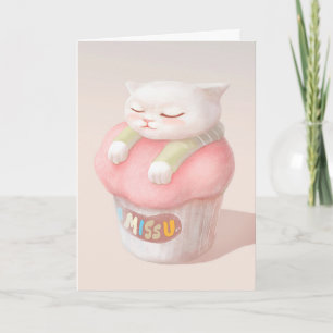 Tarjeta Te echo de menos el Ilustracion del pastel