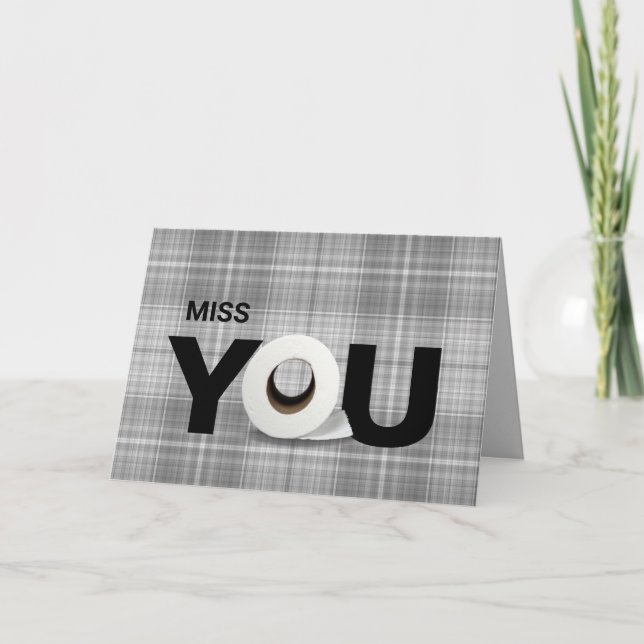 Tarjeta Te echo de menos el rollo de papel de baño (Anverso)