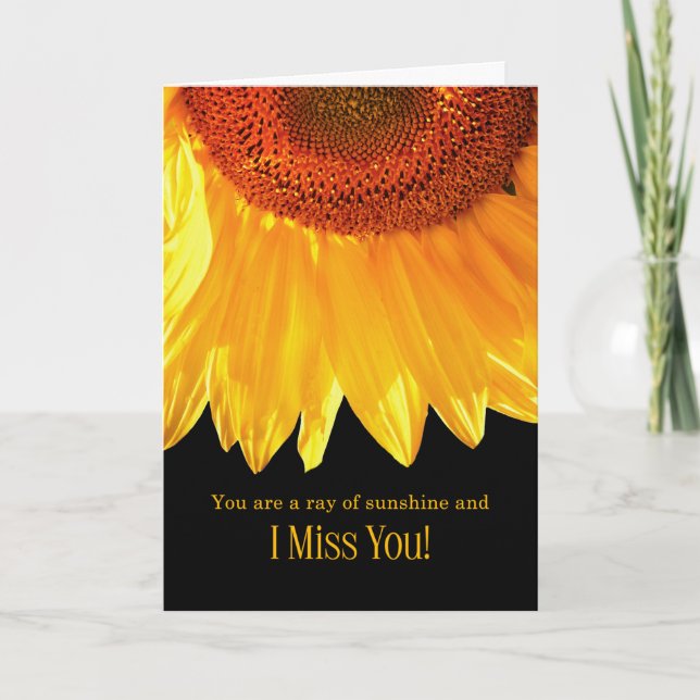 Tarjeta Te echo de menos el Sunflower Sunshine en mi vida (Anverso)