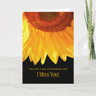 Tarjeta Te echo de menos el Sunflower Sunshine en mi vida