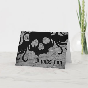 Tarjeta Te echo de menos gótico