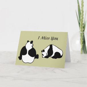 Tarjeta Te echo de menos - Pandas Card