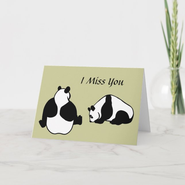 Tarjeta Te echo de menos - Pandas Card (Anverso)