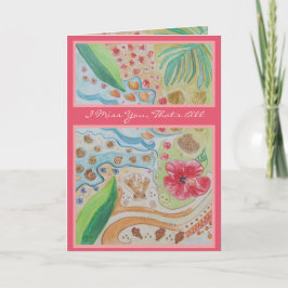 Tarjeta Te echo de menos pensando en ti enviando saludos d