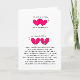 TARJETA TE ECHO MAL - TE QUIERO DE VUELTA - LO SIENTO.