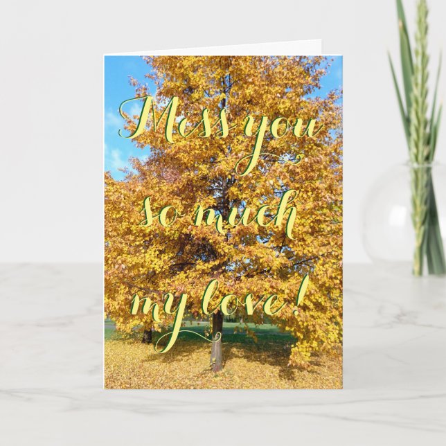 Tarjeta ¡Te echo tanto de menos mi amor! (Anverso)