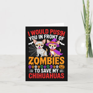 Tarjeta Te Empujaría Delante De Zombies Amante De Los Perr