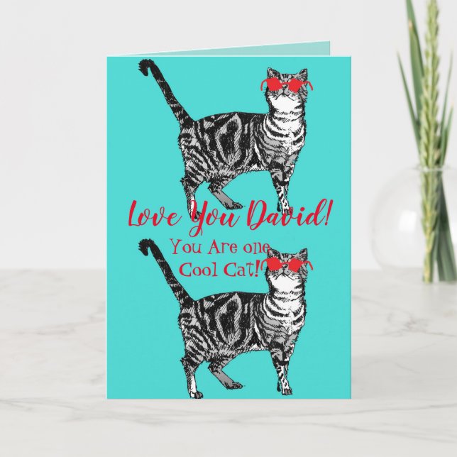 Tarjeta Te encanta el nombre de tu marido Guay Tabby Cat F (Anverso)