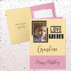 Tarjeta Te encanta que la abuela añada una foto de cumplea