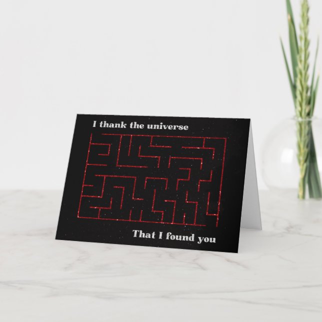 Tarjeta Te Encontré Maze Purpurina Valentcard (Anverso)