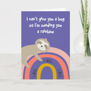 Tarjeta Te Envía Un Hug De Distancia De Llanto Arcoiris