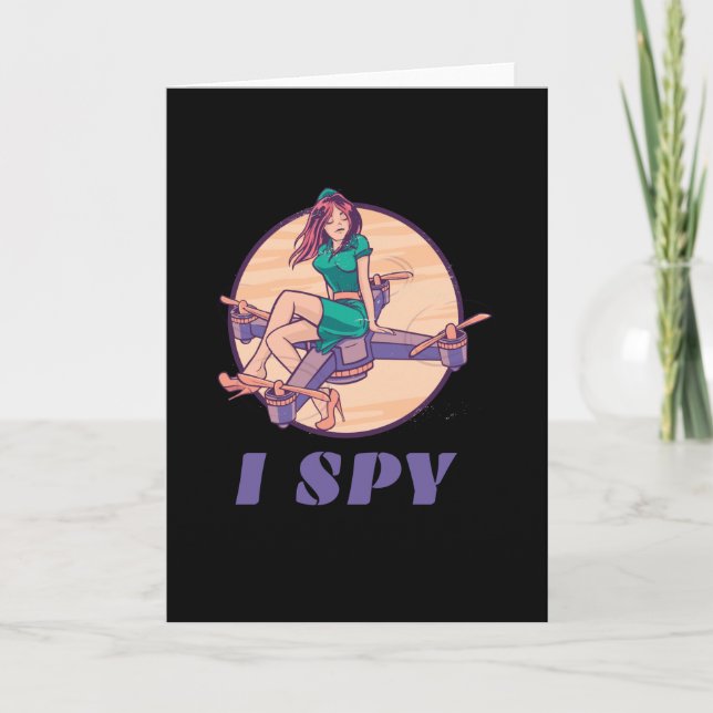 Tarjeta Te Espío Dron Espía Para Chicas (Anverso)