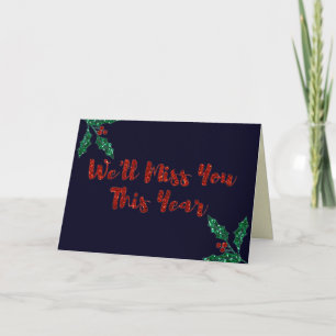 Tarjeta Te Extrañaremos Navidad con Distanciamiento Social