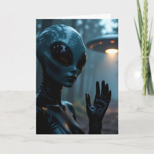 Tarjeta ¡Te Extraño! Amistad  Alien y OVNI