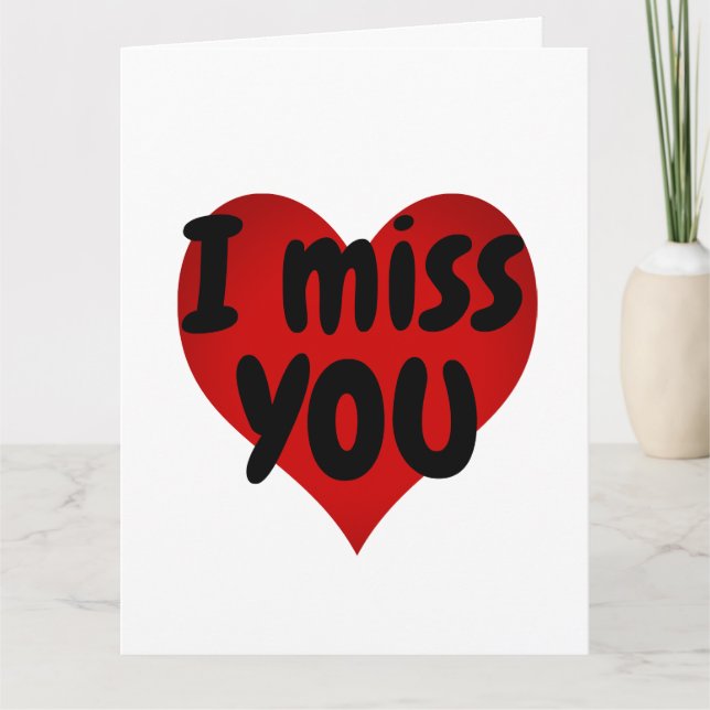 Tarjeta Te extraño amor disfrazable girando el corazón (Anverso)