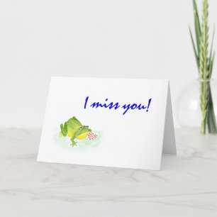 Tarjeta "Te extraño" de rana
