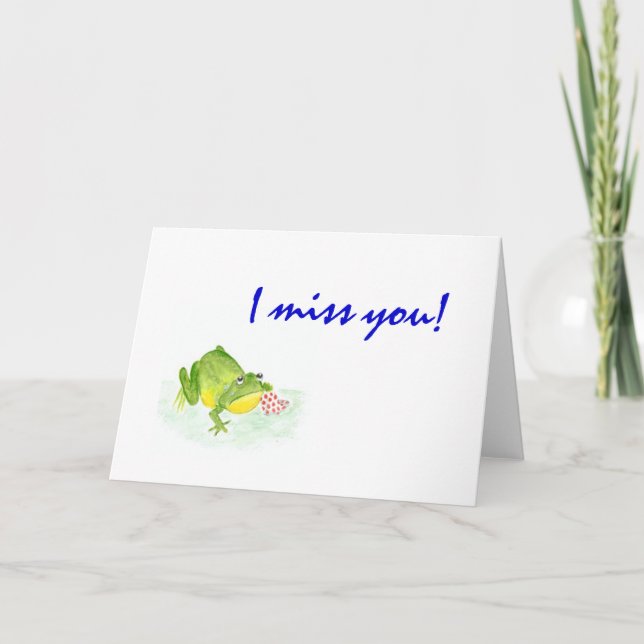 Tarjeta "Te extraño" de rana (Anverso)